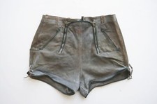 Sehr kurze Franz Werner Lederhose sexy Doppelzipp grau gerne getragen Gr.26 / 52