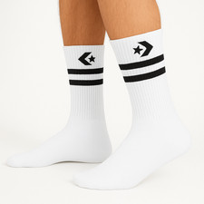 Converse Socken –3 Paar – Weiß/Streifen Sportsocken | Herrensocken EU 39–46