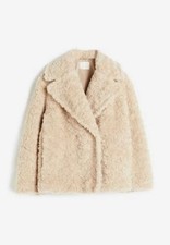 ❤ H&M Felljacke Teddy Beige