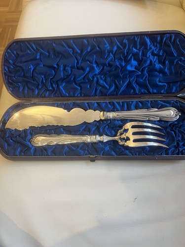 Antikes fisch vorlegebesteck - fisch,