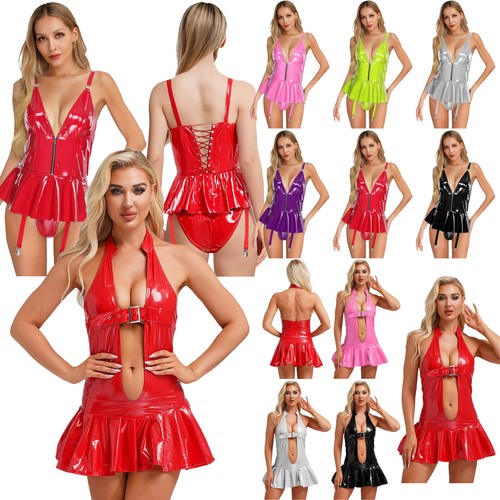 Damen minikleid kurz leder - minikleid,