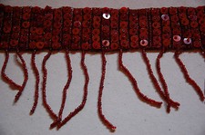 3 x Gürtel, Tanzgürtel, Hüftgürtel, Bauchtanz, Perlen, Pailletten; weinrot; NEU