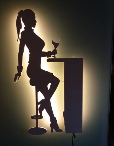 Led wandbild bar - led, deko
