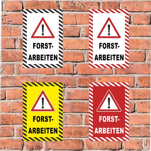Schild achtung forstarbeiten - achtung,