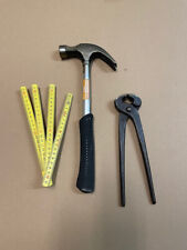 Klauenhammer Lattenhammer Hammer im Set mit Beißzange und Zollstock NOS