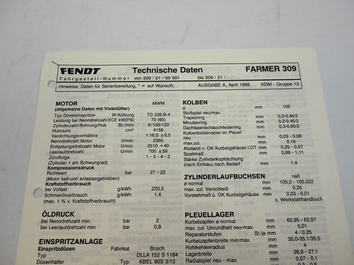 Fendt farmer 309 werkstatt - 309,