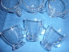 6 Espresso Tassen Glas mit Hengel 6,5 x 6 cm