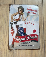 Blechschild 20 x 30 cm Dekoration Las Vegas Royal Flush Casino USA Nostalgie