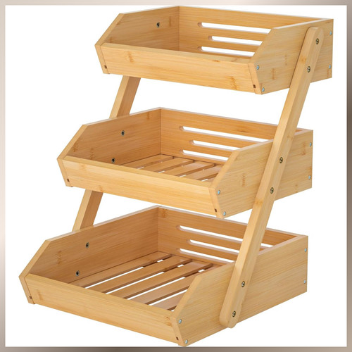 Obstkorb stufig bambus - obstkorb, 3-stufig