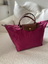 Longchamp le Pliage Tasche Magenta-Pink aus Nylon und Leder