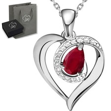 Echter Rubin Herzkette Kette
