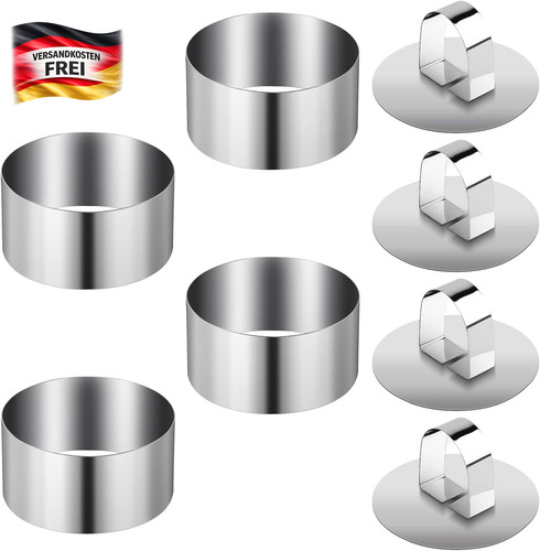 Dessertringe set edelstahl 8cm - set,