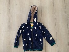 Mini Boden Winterjacke Marine mit Sterne Gr. 110 Fell RV Kapuze guter Zustand