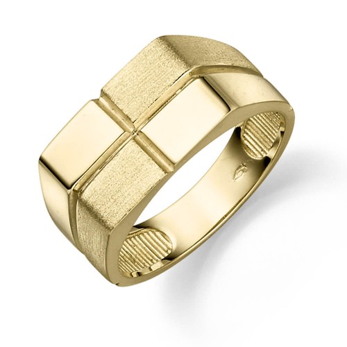 Herrenring flach aus 585 gold - aus,