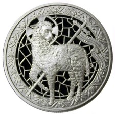 1 Oz sehr seltene Silbermünze Mason Mint "Lamb of God" "Lamm Gottes"  RAR 999.9