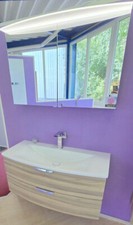 Sanibel 5.0 Curve Badmöbel 106cm, Mineralguss WT, Spiegelschrank, Armatur