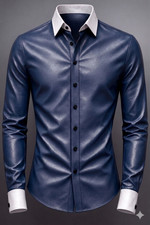 Herren Leder Hemd 100%