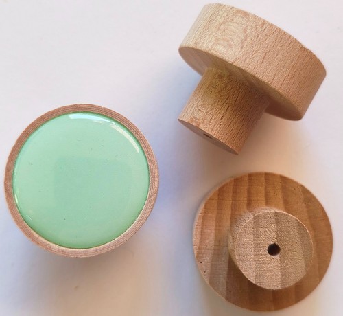 Holzknöpfe mintfarben