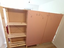 Regal IKEA HEJNE, 3 Elemente mit rosa Regalwand,  233x172x32, ideale Trennwand