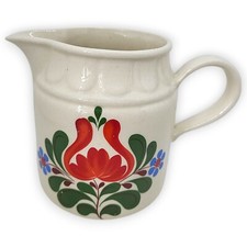 Milchkrug Krug DDR Keramik 1,10 l Weiß Blumen Dekor VEB Steingutwerk Torgau GDR