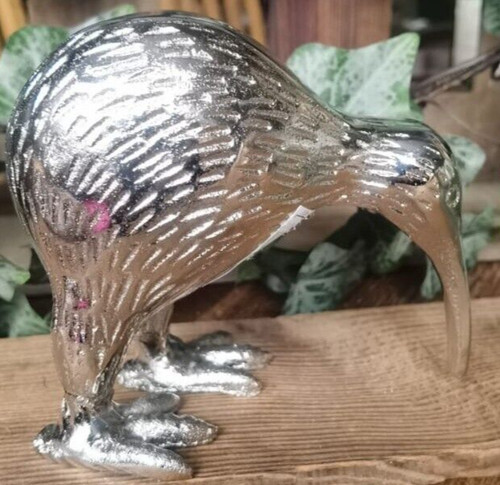 Kiwi vogelfigur silber 11x12 - vogelfigur,