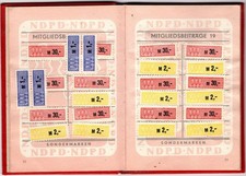 NDPD Mitgliedsbuch Dresden 1981-90.Mitgliedsausweis.Beitragsmarken.Spendenmarken