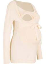 Umstandspullover Stillpullover Gr. 36/38 Elfenbein Damen Langarm-Pullover Neu