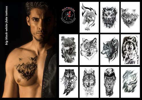 Faketattoo groß wolf - faketattoo,