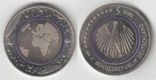 BRD  Gedenkmünze  5 Euro Blauer Planet Erde 2016 A  mit Polymerring   bfr