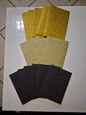 15 Blanko Glückwunschkarten Klappkarten A6 Glitzer gold schwarz