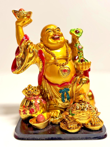 Lachender buddha gold - lachender,