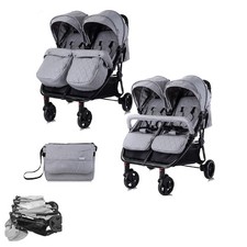 B-Ware Lorelli Zwillingskinderwagen Duo Fußabdeckung Wickeltasche hellgrau