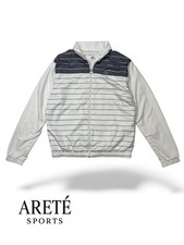 Lacoste Sport - Trainingsjacke Weiß / Dunkelblau Gestreift