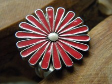 Ring Silber Farbig Blume