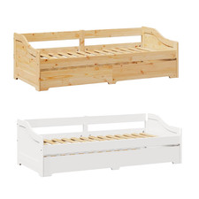 Tagesbett Singlebett Gästebett Bettrahmen Bett Ausziehbar ohne Matratze 90x200cm