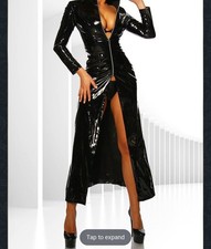 Gothic Lack Mantel Pvc Damen Mantel Emp Gogo Neu Gr.XL Killstar Matrix 