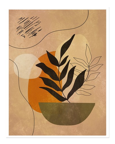 Abstrakte botanische wandkunst - abstrakte,