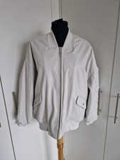 Weiße Oversize Lederjacke Bomberjacke Gr M New Yorker Schwarz