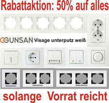 Gunsan Visage Weiss Steckdosen, Aus + Wechselschalter, Dimmer, Multimedia