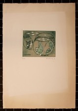 Griffelkunst HAZARD Farbradierung Contemporary sign Radierung 20 Jhd 1972 6/35