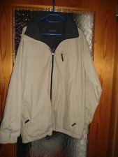 Herrenjacke leicht Gr. 52/54 beige/blau von Watsons Kapuze im Kragen