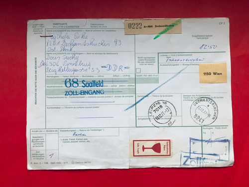 Paketkarte 1977 österreich - paketkarte,