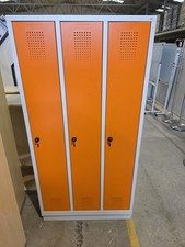 C+P Metallspind mit 3 Türen orange grau 90cm