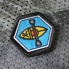 Hexpatch Aufnäher Patch Kayak Kajak Kanu Wassersport Paddel Touring Kanuwandern