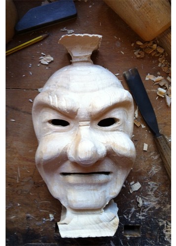 Holzmaske traditionell - holzmaske, "traditionell"