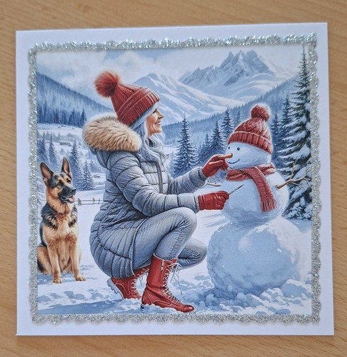 Weihnachtskarte frau - *gb*, °frau