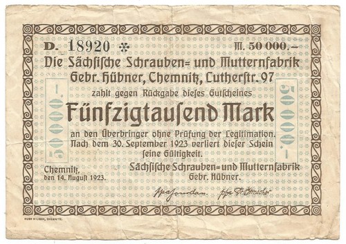 Notgeld sachsen chemnitz - notgeld,,