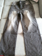 Ausgefallene Jeans Hose grau