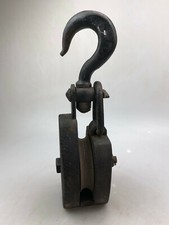 Antiker Flaschenzug Umlenkrolle Seilwinde Rolle Holz Metall um 1900 Maritim 