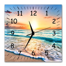 BM Wanduhr 30 cm x 30 cm leises Uhrwerk Funkuhrwerk Meer Strand 9496-1 SZ